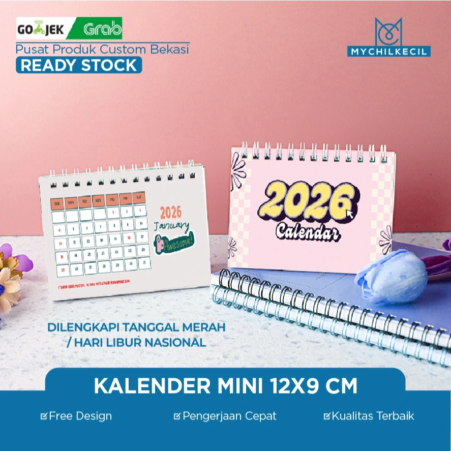 (READY) Kalender Meja Mini 2026 Ukuran 12x9 cm Banyak Motif Pilihan Lucu Aesthetic dan Minimalis | Desk Calendar Mini Cute untuk Meja Belajar Kantor Hadiah Dekorasi Ruangan