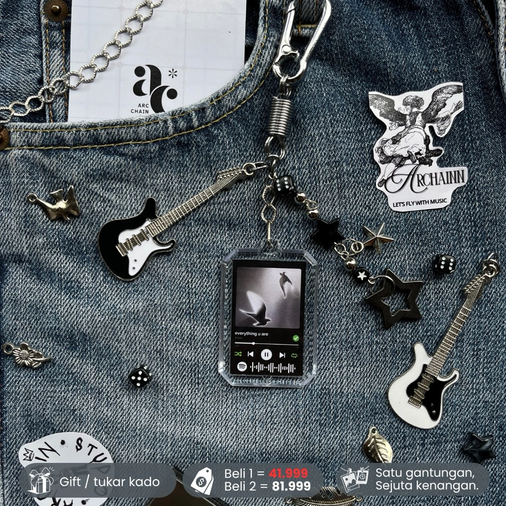 Keychain Secukupnya Hindia – Gantungan Kunci Musik Viral Lagu Mental Health & Overthinking