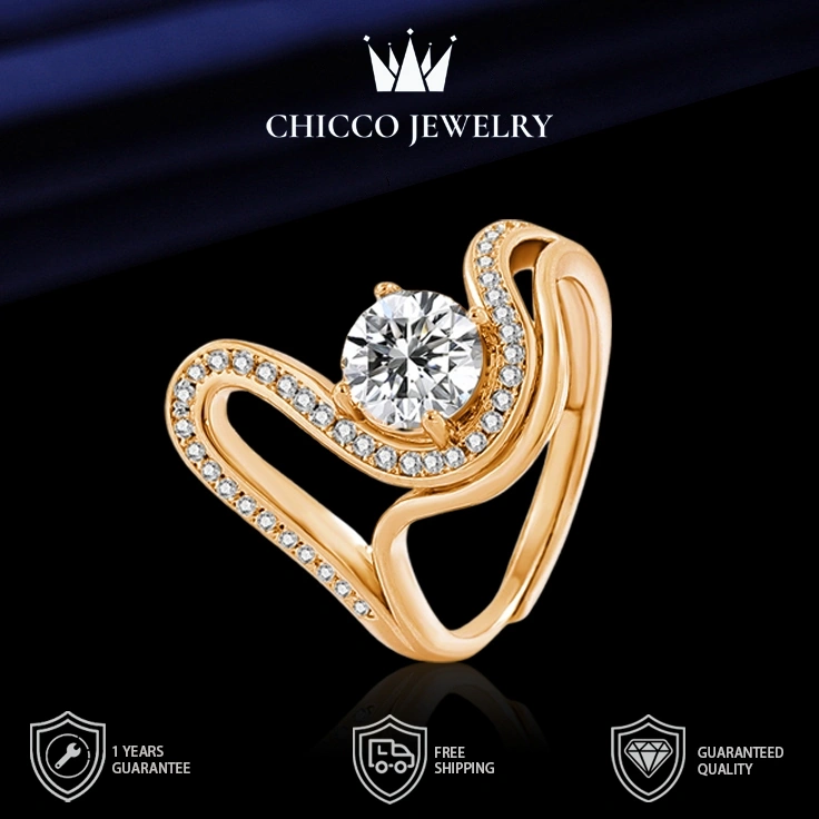 Cincin Berlian 1 Karat Vintage Cincin Mewah Berkilau Gaya Ringkas Cocok untuk Hadiah dan Dipakai Tumpuk Cincin Pernikahan CHICCO JEWELRY anti luntur anti perubahan warna garansi 1 tahun dukung Gratis Ongkir COD 235