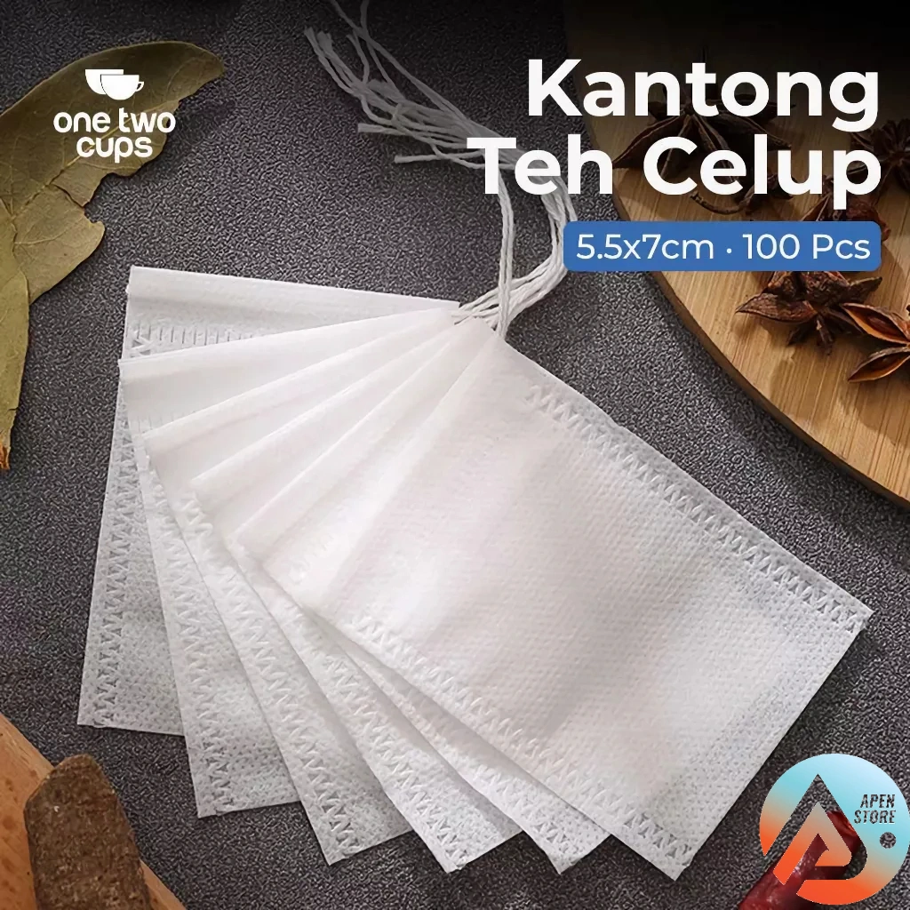 APEN 100pcs Kantong Teh Celup Kosong Teabag Herbal Perlengkapan Dapur Rumah Barang Unik Lucu - T110