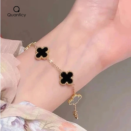 Gelang Titanium Clover Antii Karat Wanita 18K Semanggi Fashion Dapat  Disesuaikan Gelang Bunga Stainless Steel Korean Style Elegan Simple Mewah Perhiasan Aksesoris-qt