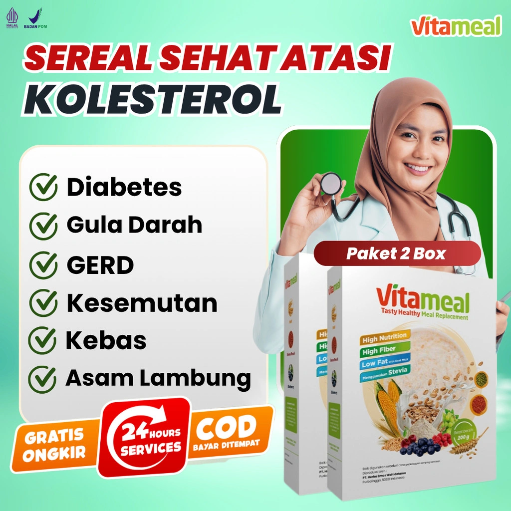 Vitameal Sereal Serat Fiber Bpom Original Multigrain Suplemen Nutrisi Asam Lambung VITAMEL SUPERFOOD
