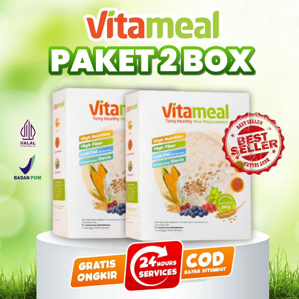 AMPUH Vitameal Sereal Suger Bpom Suplemen Original Multigrain Metafiber Serat Nutrisi Fiber VITAMIEL DIET