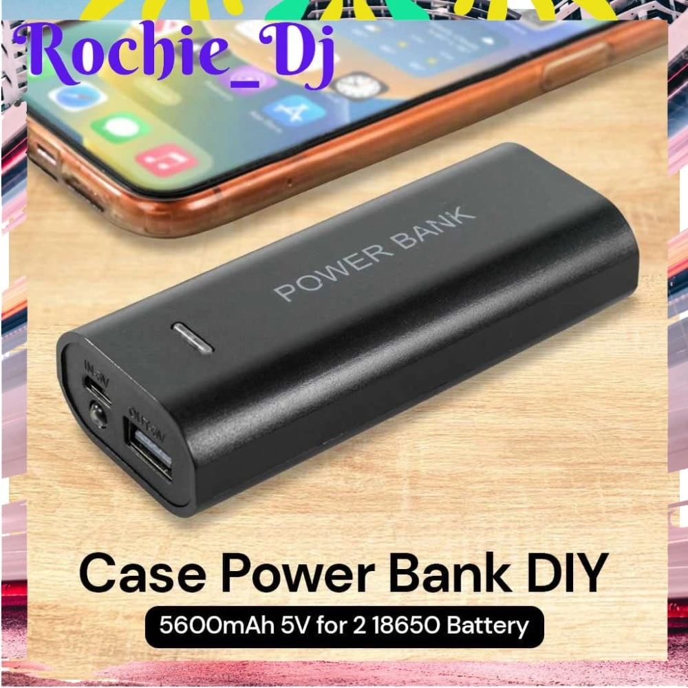 CASE POWER BANK | POWER BANK DIY CASE FLASHLIGHT USB PORT 2 PCS 18650 FLAT TOP - V600
