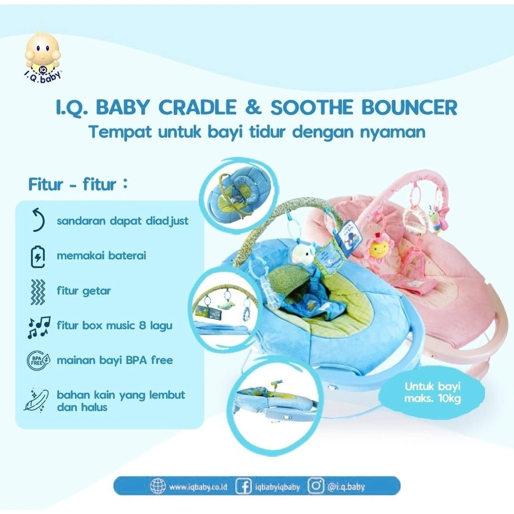 I.Q. BABY Cradle & Soothe Bouncer