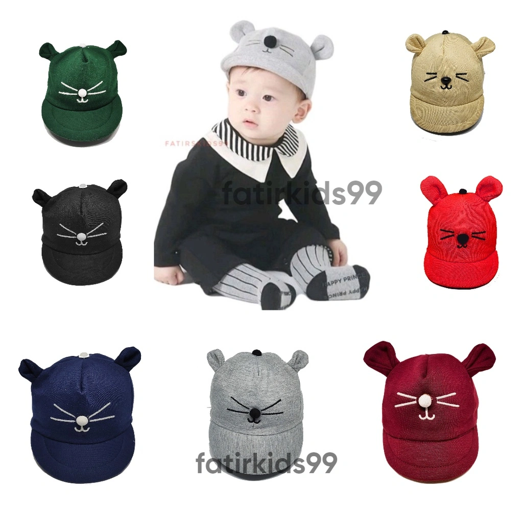 Topi Bayi Lucu Model kucing Usia 3 bulan - 2 Tahun