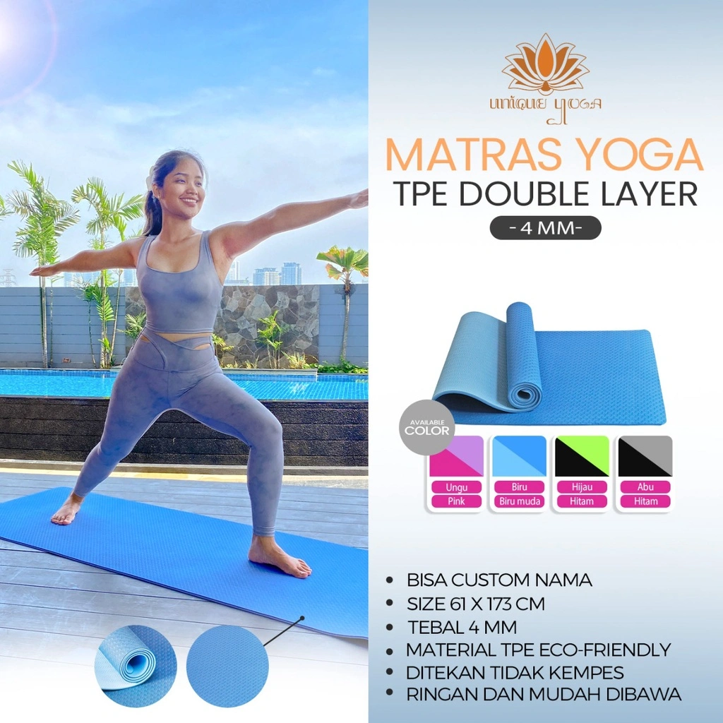 Matras Yoga / Matras Olahraga Murah / TPE Mat 4mm Ungu Pink / Alas Olahraga Murah / Yoga Mat Murah / TPE Yoga Mat 4mm / Matras Yoga Eco Friendly