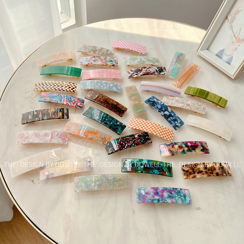 [CUCI GUDANG] JEPIT RAMBUT RECTANGLE KLIP JEPITAN HAIR CLIP HAIRCLIP MARBLE MOTIF MARBEL PATTERN LEOPARD SOLID COLOR GLOSSY AKSESORIS SIMPLE SQUARE
