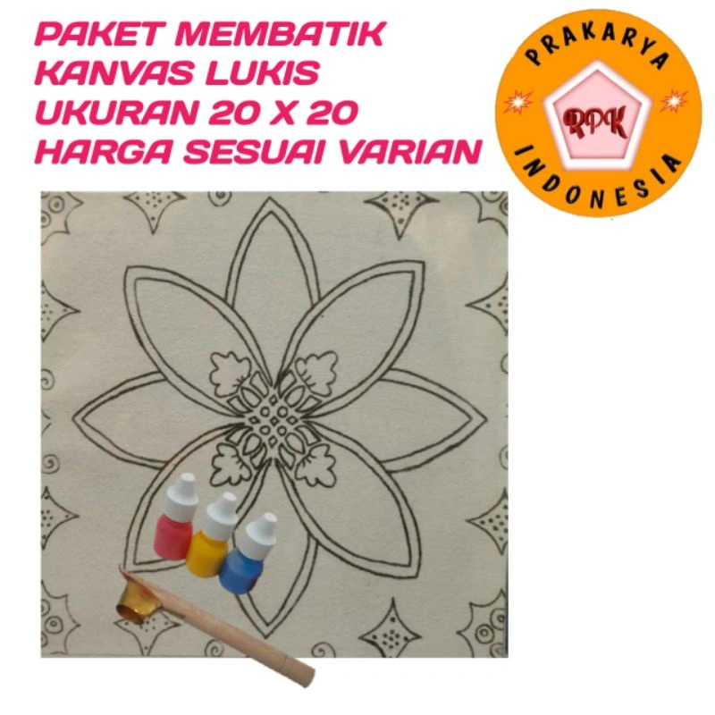 Paket membatik kanvas 20x20
