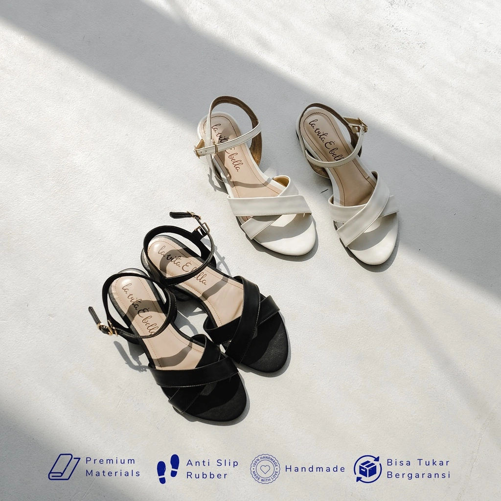 La Vita E Bella Sunny Ankle Strap Sandal Flat Teplek Wanita Vegan leather - [LP500]