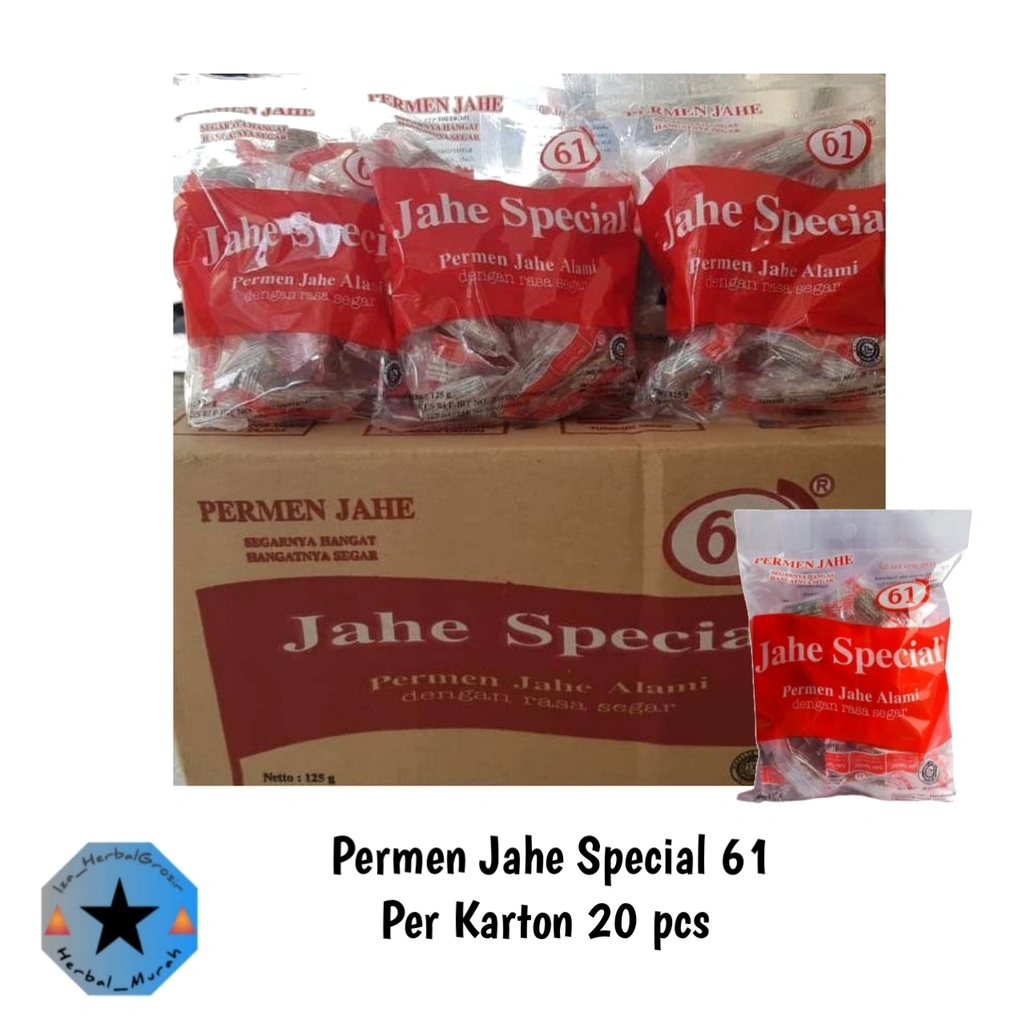 PROMO!!!Permen Jahe Special 61 Original { Per KARTON isi 20 Pack } Harga Grosir