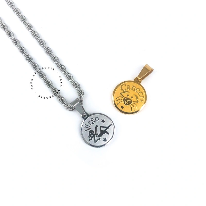 Zafa Liontin Kalung Stainless Steel Anti Karat - Zodiac