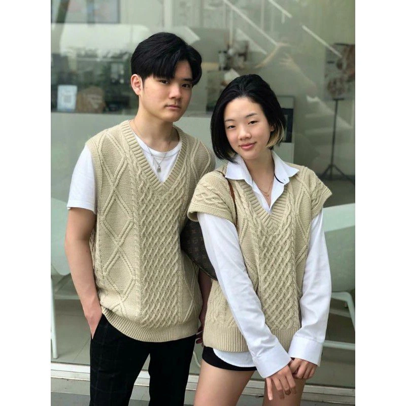KNIT MEN REPUBLIK / VEST CEWEK / COWOK CABLE TOKYO