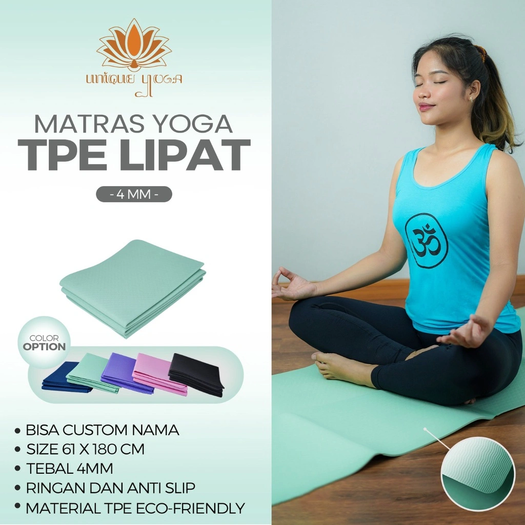 Yoga Mat Travel 4 mm Matras Pilates Lipat TPE Folding 4mm Mattress Senam Traveling