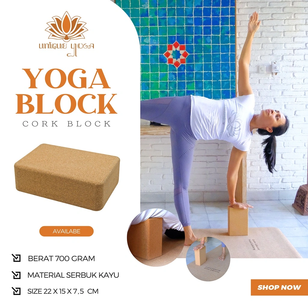 Yoga Block Cork / Balok Yoga Ecofriendly / Perlengkapan Yoga Murah / Balok Yoga Ramah Lingkungan