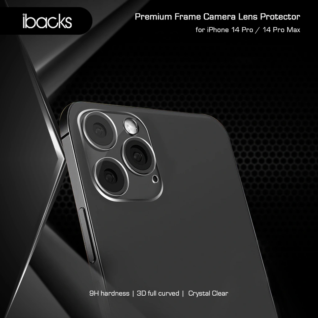 ibacks Premium Frame Camera Lens Protector for iPhone 14 Pro/14 Pro Max