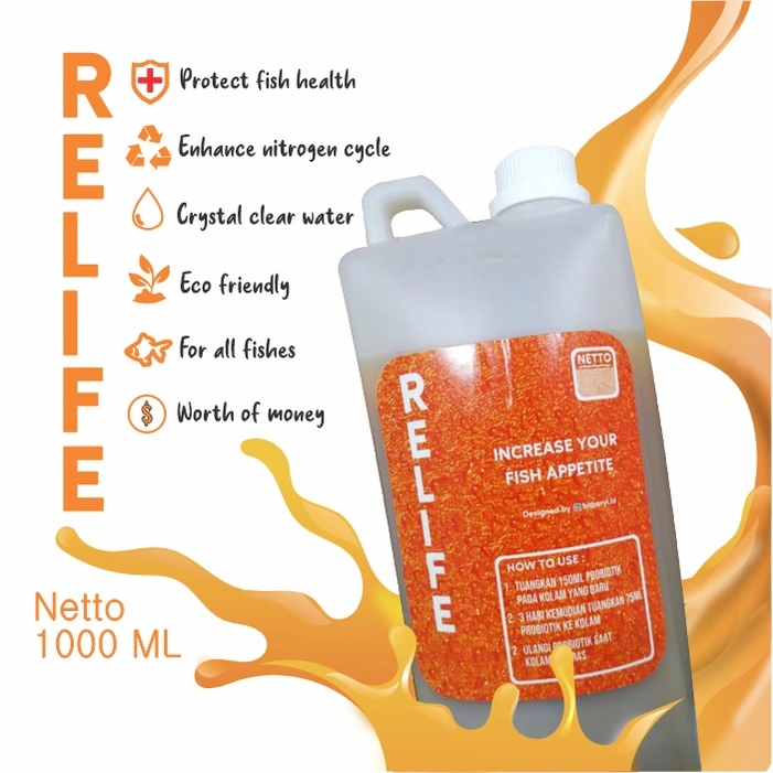Ikanesia - Probiotik Relife 1 liter Agar Kolam Bening Menjaga Ikan Sehat