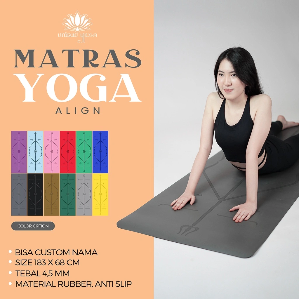 Matras Yoga Premium Align / Premium Mat Unique Align Yoga Mat / Matras Yoga Berkualitas / Unique Align 4,5mm / Premium Yoga Mat Align / Alas Yoga & Pilates