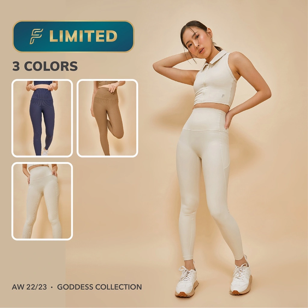 Forge Activewear - Cora Legging Sport High Waist - Leging Olahraga Wanita Highwaist Celana Olah Raga Gym Yoga Senam Zumba Sportswear Sports Wear Lejing Panjang Hijab Dewasa Remaja Pocket Saku Muslimah Premium Cewek Polos Casual Sporty S M L Lari Running