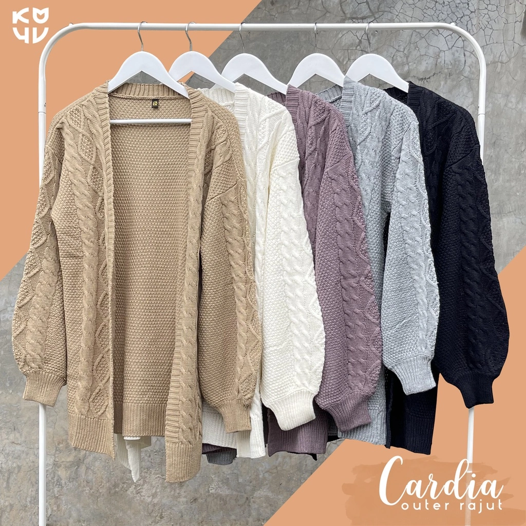 Koyu Hijab Rajut Import Cardia Outer Wear