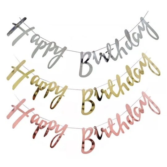 Banner HBD Laser Cut Latin