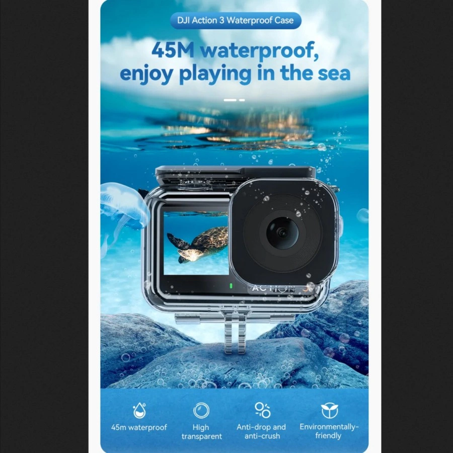 Telesin Waterproof Underwater Diving Housing Case DJI Osmo Action 4 / 3