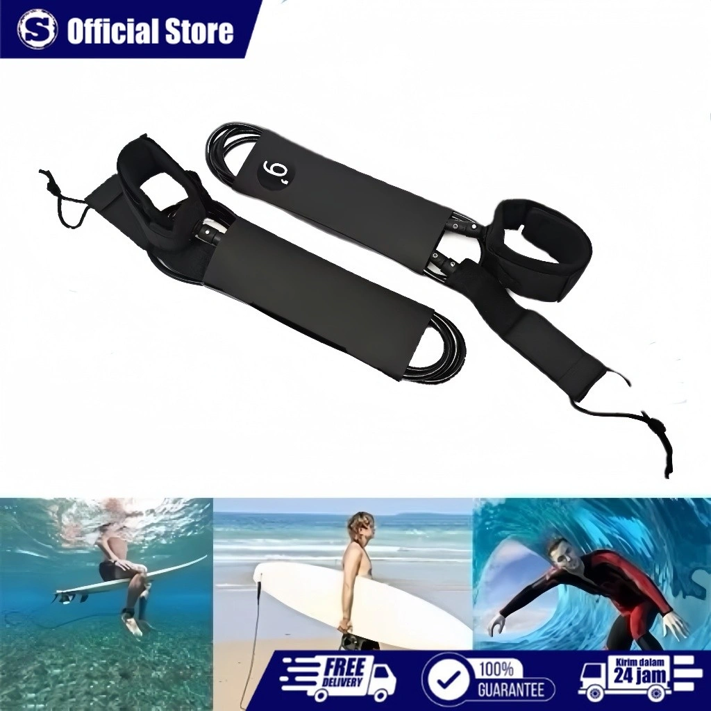 6ft/8ft Leg Rope Surfboard Surf Leash Leash Surfboard Leash Surfing Smooth Leash Tali Pedal Kaki Untuk Papan Selancar
