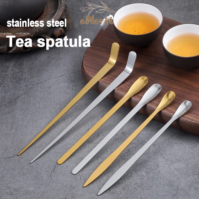 Sendok Teh Stainless Steel Bergagang Panjang Sendok Teh Multifungsi Aksesoris Upacara Minum Teh
