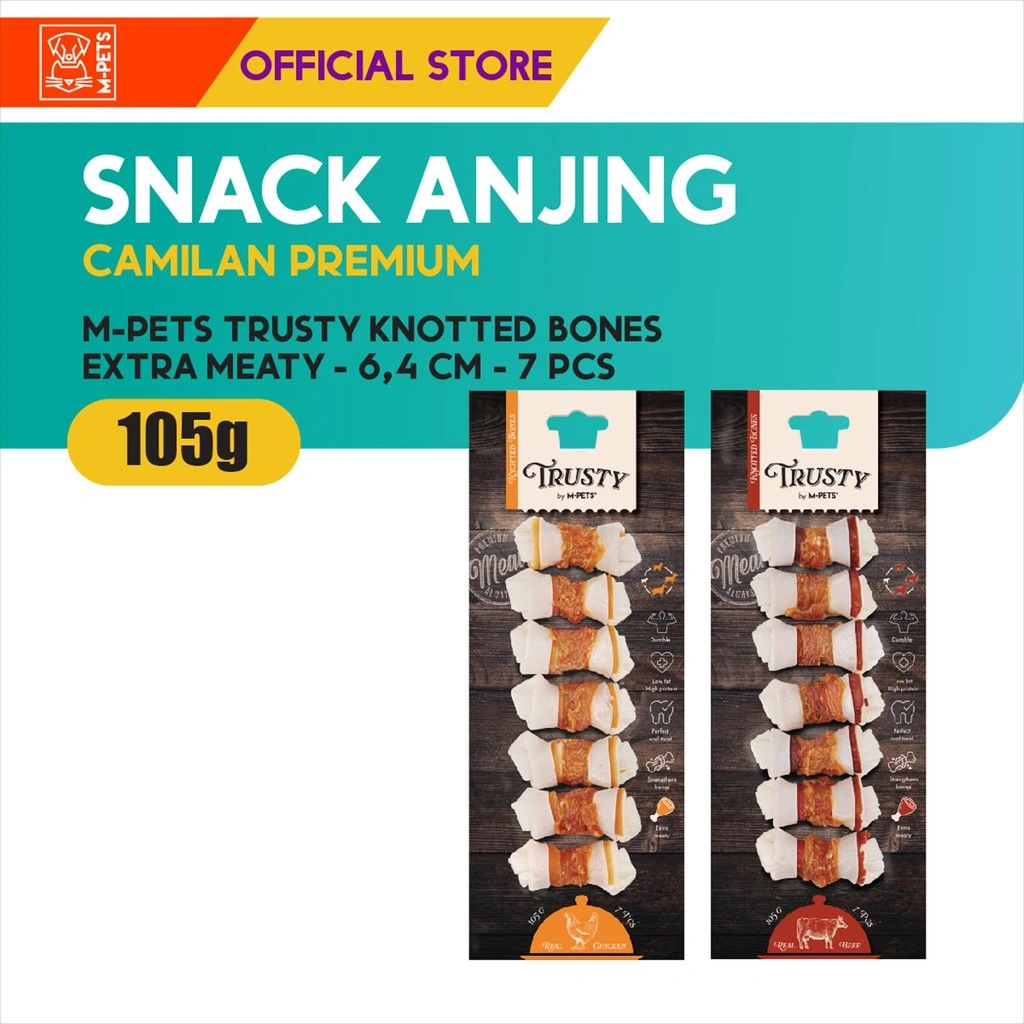 M-Pets Trusty Knotted Bones Extra Meaty Collection / Snack Anjing