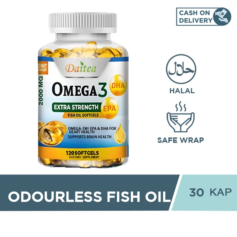 Omega-3 2000mg 100 kapsul - fish oil minyak ikan otak jantung