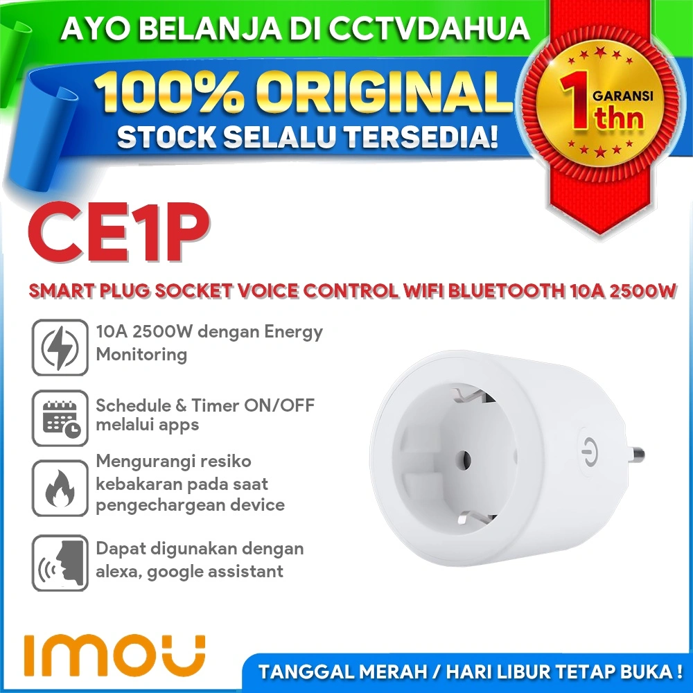 IMOU CE1P SMART PLUG SOCKET VOICE CONTROL WIFI BLUETOOTH 10A 2500W