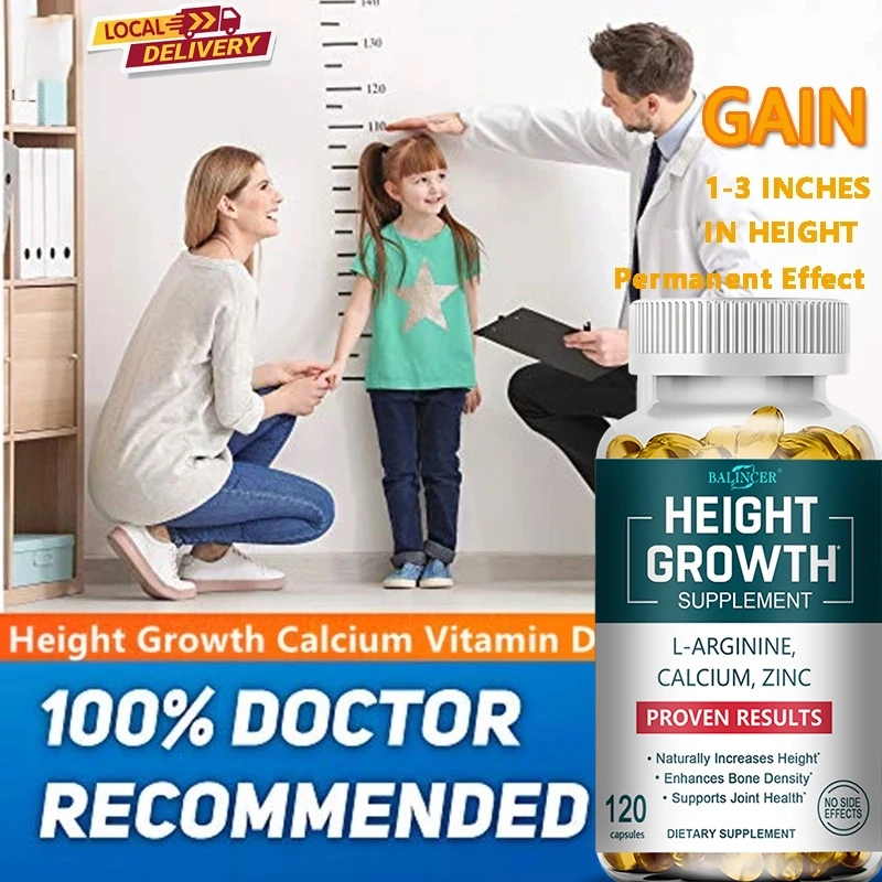 Height Booster, Calcium and Zinc Blend Supplement, Bone Growth Supplement for Kids and Teens, Bone Strength, Density Support