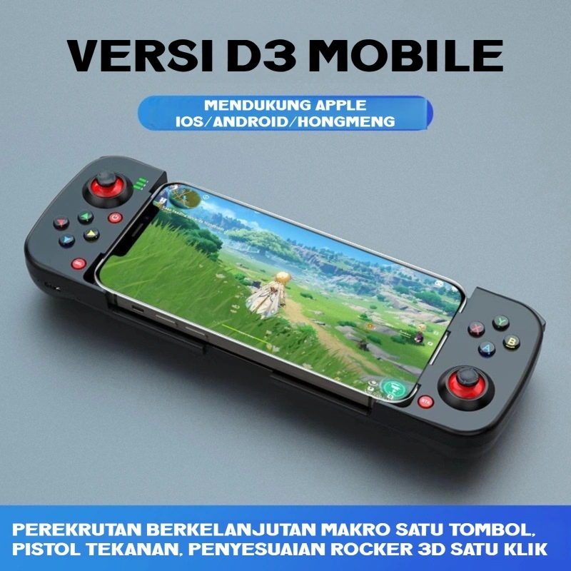 Ultra Slim Turbo Control Fly Wireless Bluetooth Game Joystick Untuk Ponsel Zelda Genshin Pubg D3 Mobile Gamepad Controller iOS Android
