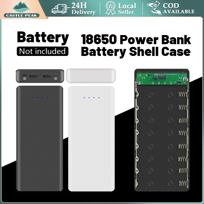 DIY Power Bank Case USB Type C 8 x 18650 2 Port CASE POWERBANK
