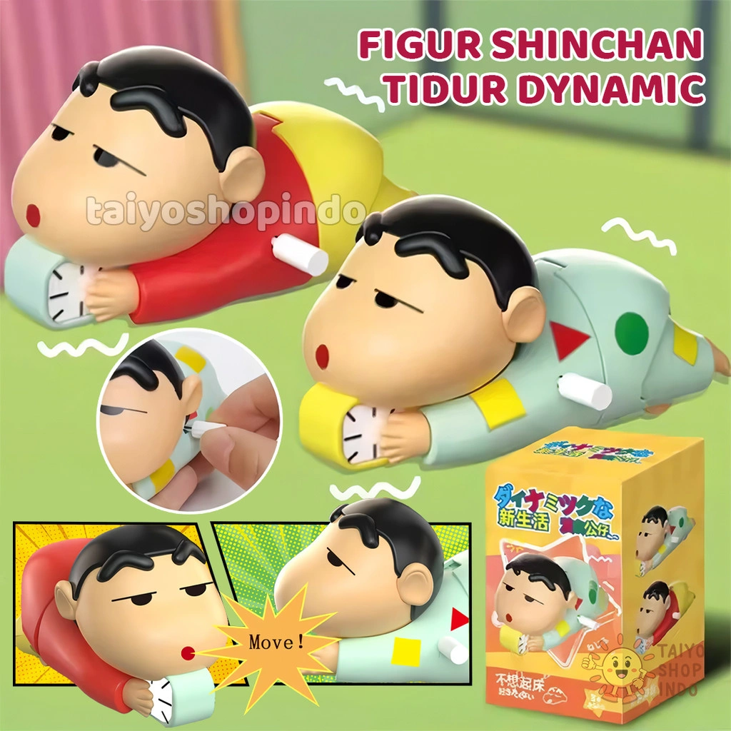 TAIYO Figur Shinchan Tidur Dynamic Gerak Life Crayon Sinchan Bergerak Goyang Mainan Anak