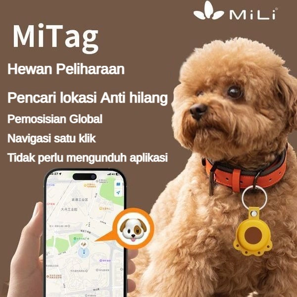 Mili Miniatur Anti Hilang Locator MiTag Artefak Anti Hilang untuk Anak-anak dan Orang Tua Dompet AirTag Hewan Peliharaan Kucing dan Anjing GPS Bluetooth Locator