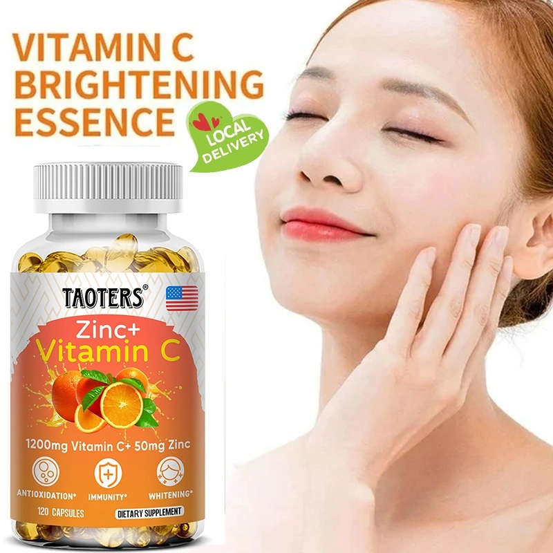 Zinc + Vitamin C, 1200 Mg Vitamin C and 50 Mg Zinc 120 Capsules Complete Immune Support | Antioxidant Daily Supplement