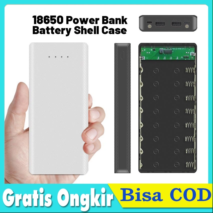 DIY Power Bank Case USB Type C 8 x 18650 2 Port CASE POWERBANK