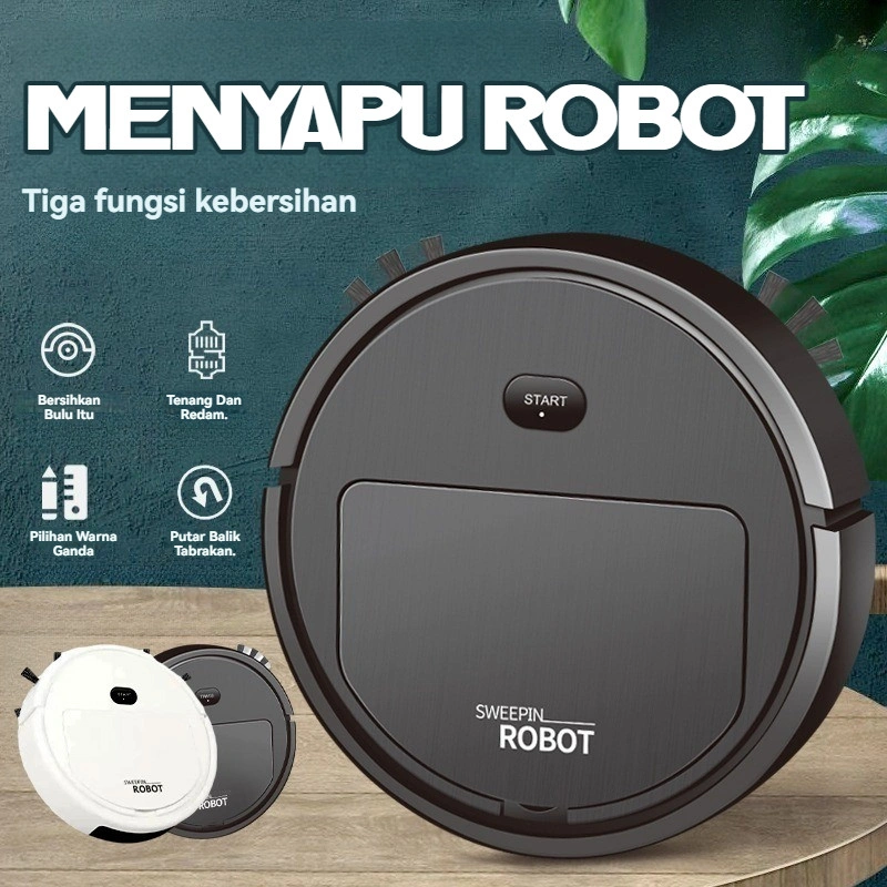 Robot Vacum Cleaner Portable Penyedot Debu Rumah Sapu Otomatis Cerdas Robot Pembersih Lantai Humidifier/Sterilisasi UV Menyapu Mengepel /  Sweeping robot