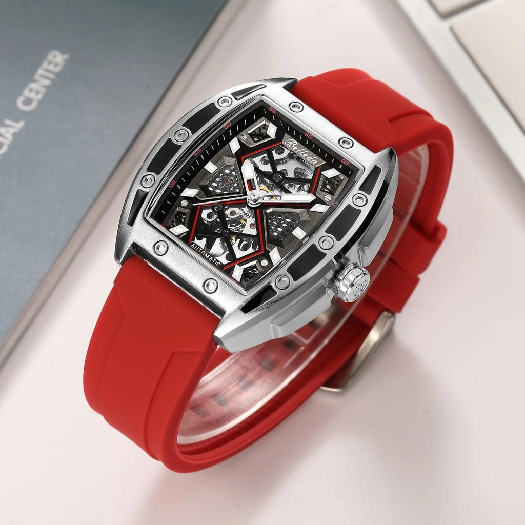 Jam Tangan Pria Belleda 9642 Automatic Strap Rubber Anti Air 5 Atm Luxury Watches