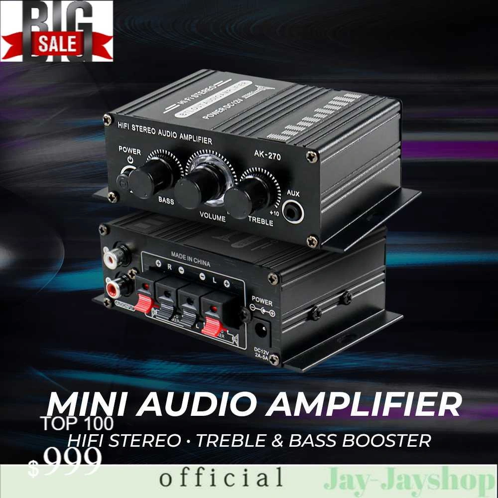 JAYS Audio Amplifier Mini HiFi Stereo Treble Bass Booster MOBIL PC  - AK-270