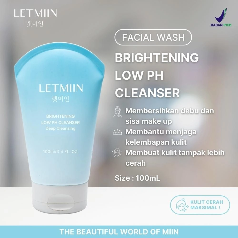 Letmiin Brightening Low pH Cleanser Deep Cleansing-facial wash-facial wash brightening-facial wash murah-facial wash korea-facial wash mencerahkan-facial wash acne-facial wash gentle-niacinamode-facial wash oil free-facial wash bpom