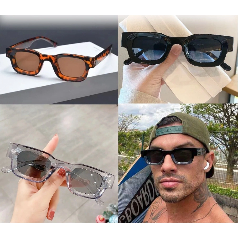 Kacamata Boldie RIK KM308 Kacamata Skinny Hitam Persegi Panjang Gaya Vintage Retro Untuk Wanita Dan Pria Frame Tebal Keren