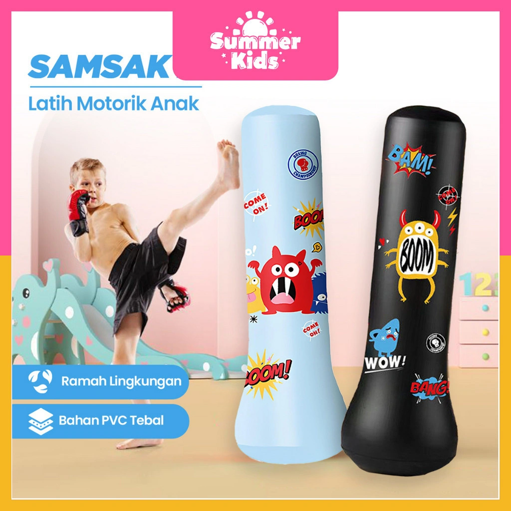 Standing Boxing Ball Samsak Tinju Anak Inflatable Samsak Angin Training Target Material Summer Kids
