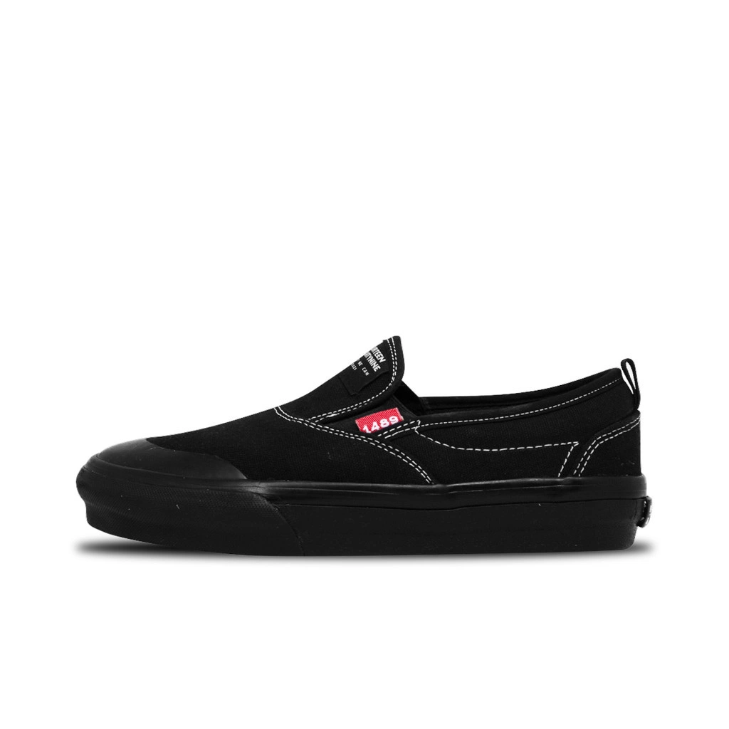1489 - Sepatu REVENANT Full Black Sneakers Skate Slip On - FE12