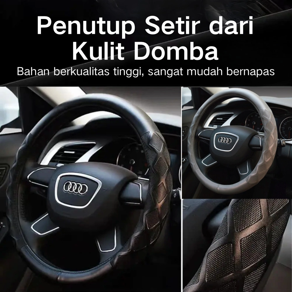 Sarung Setir Mobil Kulit Cover Stir Mobil Stir Steering wheel cover Premium Anti Slip Penutup Roda Kemudi Mobil