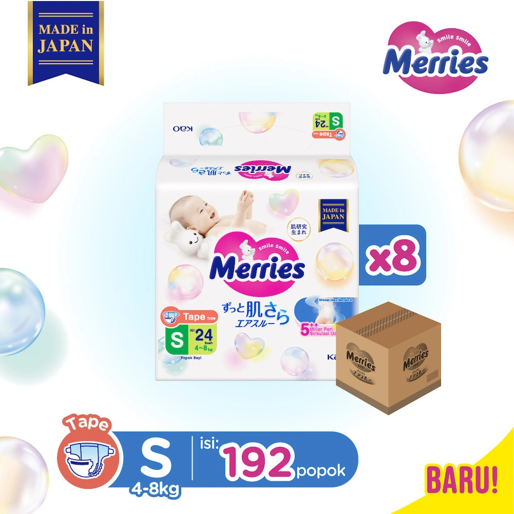 Merries Premium Popok Bayi Perekat S 24 Carton
