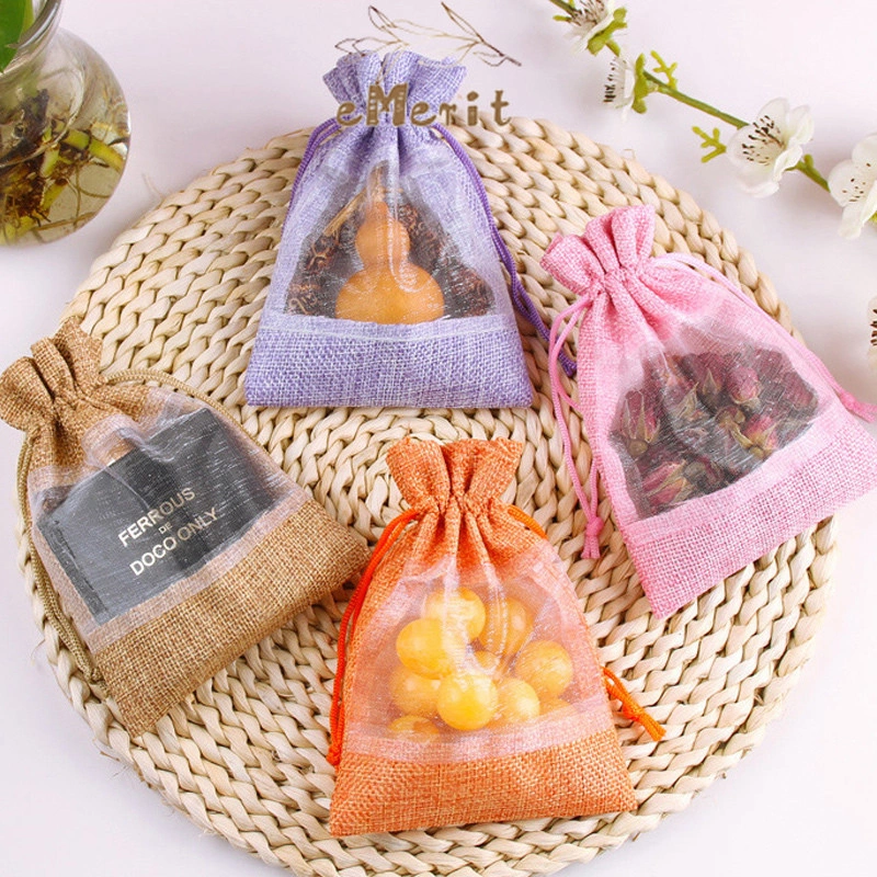Tas Serut Linen Tas Kasa Tambal Sulam Tas Penyimpanan Kosmetik Tas Perhiasan
