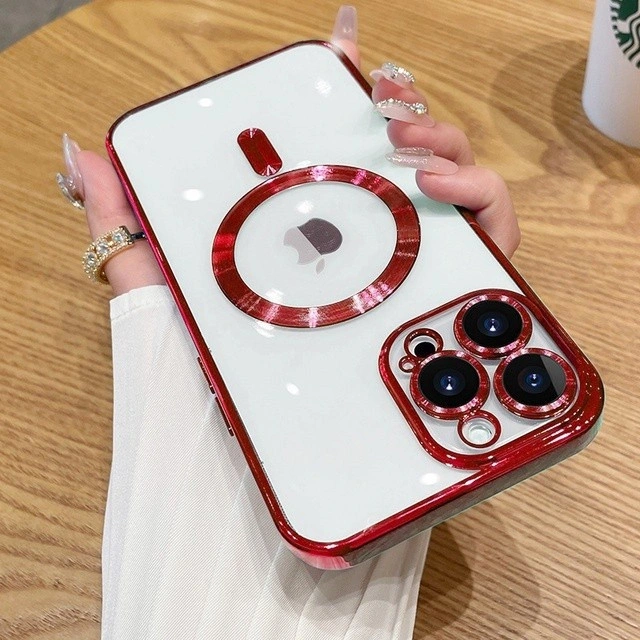 Casing Iphone 15 Pro max / 14 Pro max / 13 pro max / 12 Pro max / 11 Pro max / Xs / X / XR / XS MAX Soft Case MagSafe magnet wireless plating sarung