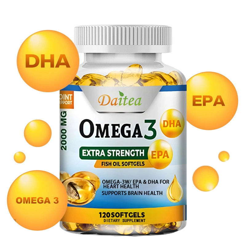 Kapsul Minyak Ikan Omega-3 - Mendukung Kesehatan Jantung, Sendi & Otak - dengan EPA & DHA